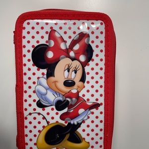 Minnie Mouse Walt Disney / EUC 3 Section Pencil & Marker Case Organize